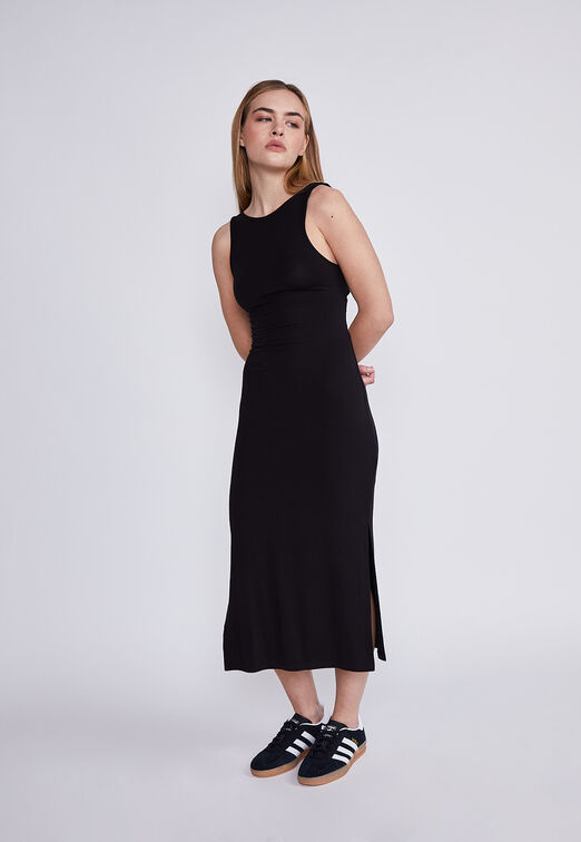 Vestido Mujer Negro Espalda Descubierta Sioux